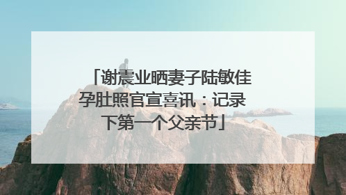 谢震业晒妻子陆敏佳孕肚照官宣喜讯：记录下第一个父亲节
