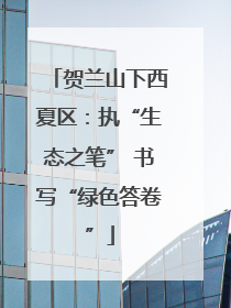 贺兰山下西夏区：执“生态之笔” 书写“绿色答卷”