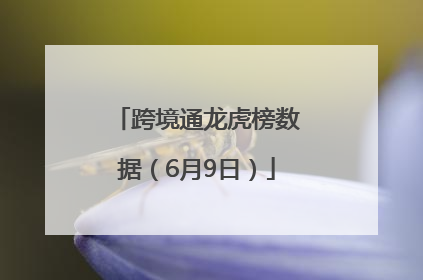 跨境通龙虎榜数据（6月9日）