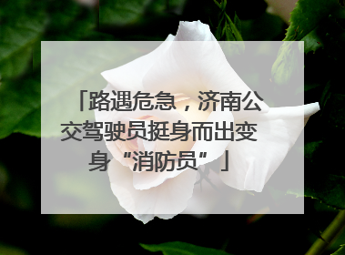 路遇危急，济南公交驾驶员挺身而出变身“消防员”