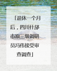 退休一个月后，四川什邡市原三级调研员冯伟接受审查调查