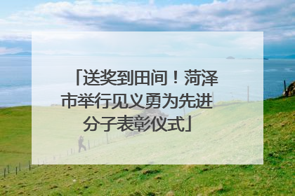 送奖到田间！菏泽市举行见义勇为先进分子表彰仪式