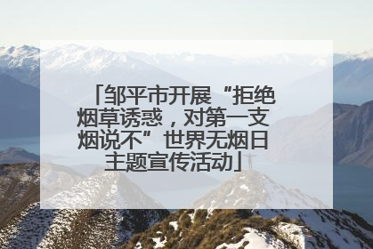 邹平市开展“拒绝烟草诱惑，对第一支烟说不”世界无烟日主题宣传活动