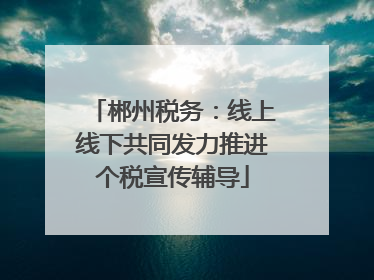 郴州税务：线上线下共同发力推进个税宣传辅导