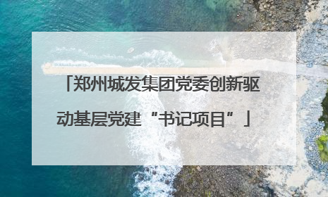 郑州城发集团党委创新驱动基层党建“书记项目”