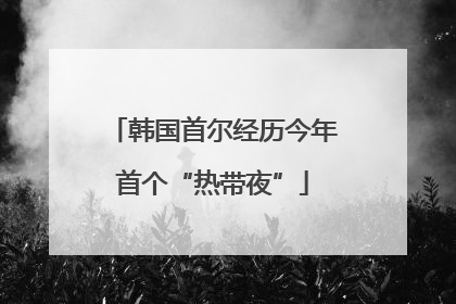 韩国首尔经历今年首个“热带夜”