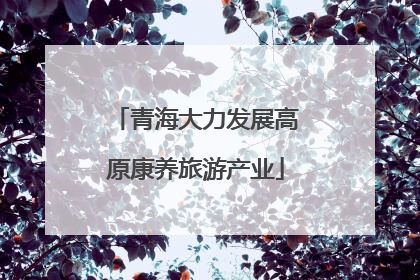 青海大力发展高原康养旅游产业