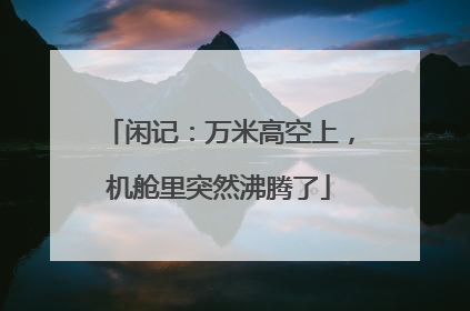 闲记：万米高空上，机舱里突然沸腾了