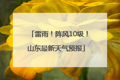 雷雨！阵风10级！山东最新天气预报