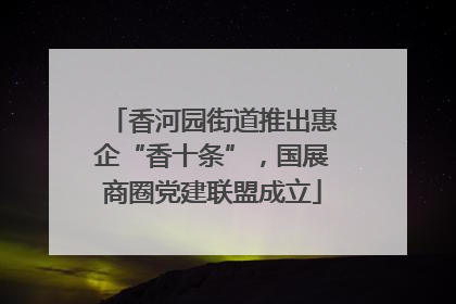 香河园街道推出惠企“香十条”，国展商圈党建联盟成立