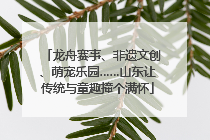 龙舟赛事、非遗文创、萌宠乐园……山东让传统与童趣撞个满怀