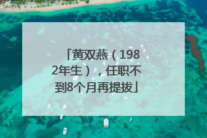 黄双燕（1982年生），任职不到8个月再提拔