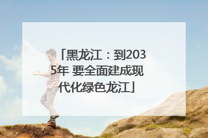 黑龙江：到2035年 要全面建成现代化绿色龙江
