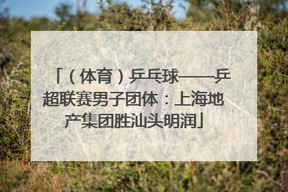 （体育）乒乓球——乒超联赛男子团体：上海地产集团胜汕头明润