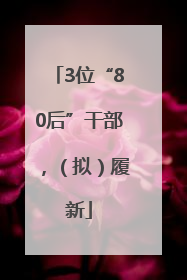 3位“80后”干部，（拟）履新
