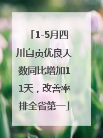 1-5月四川自贡优良天数同比增加11天，改善率排全省第一