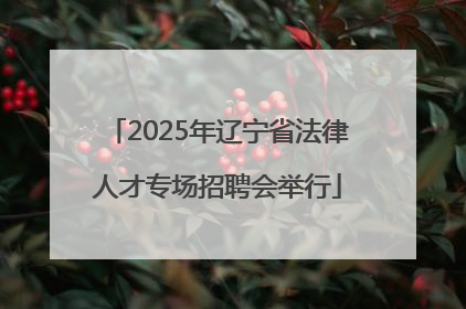 2025年辽宁省法律人才专场招聘会举行