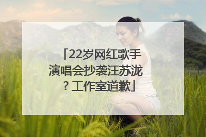 22岁网红歌手演唱会抄袭汪苏泷？工作室道歉