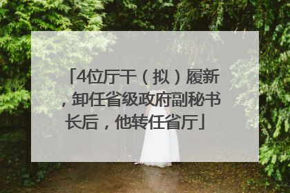 4位厅干（拟）履新，卸任省级政府副秘书长后，他转任省厅