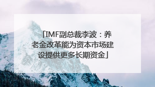 IMF副总裁李波：养老金改革能为资本市场建设提供更多长期资金